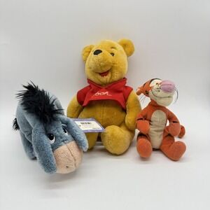 Disney Winnie The Pooh Plush Lot Of 3 Eeyore & Tigger Gund Pooh Mixed Bundle